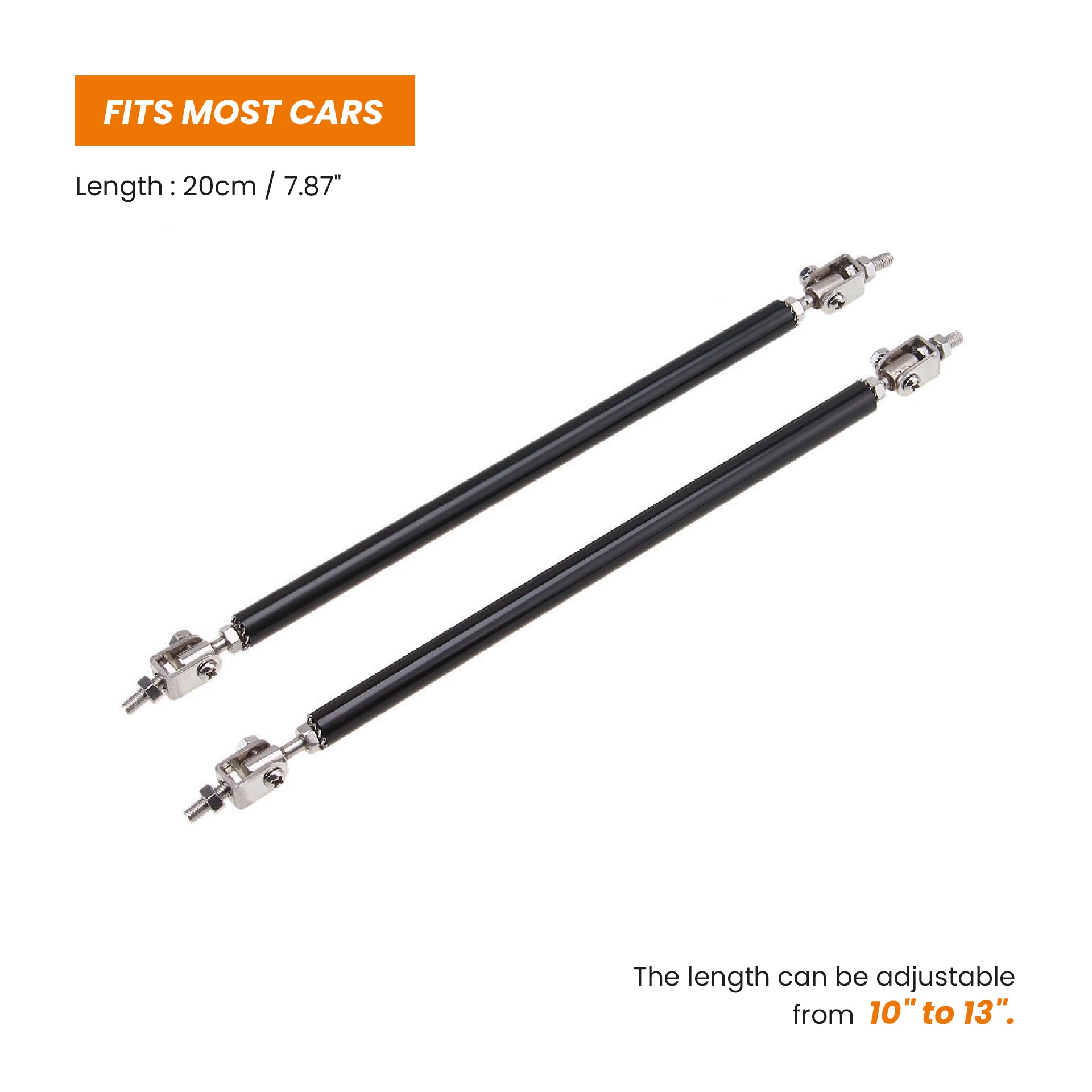 Splitter Rods - Black (10" to 13")