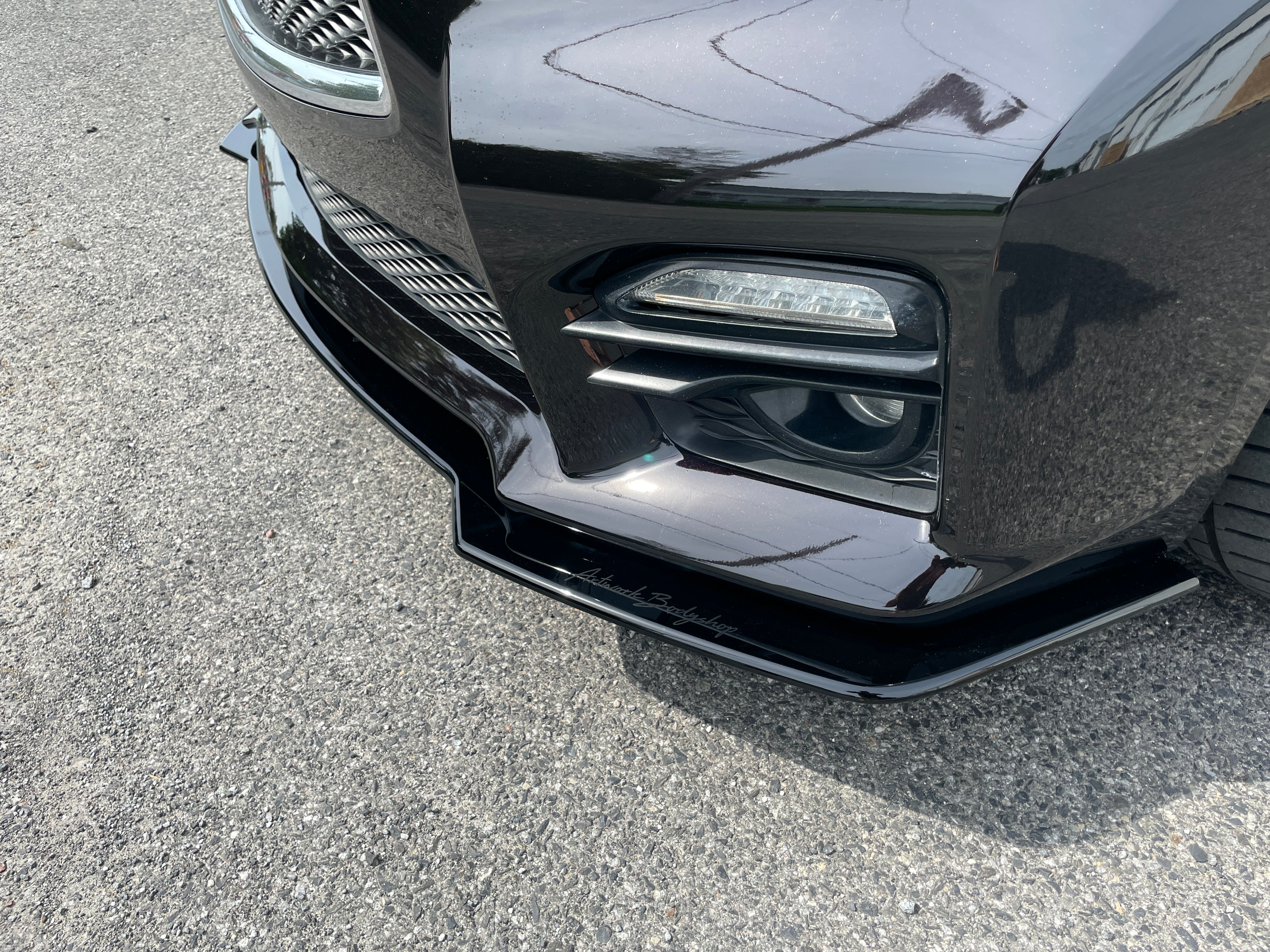 3-Piece Unpainted Black Front Bumper Lip Kit – Fit Infiniti Q50 Premium 2014-2017 – Lower Spoiler Splitter
