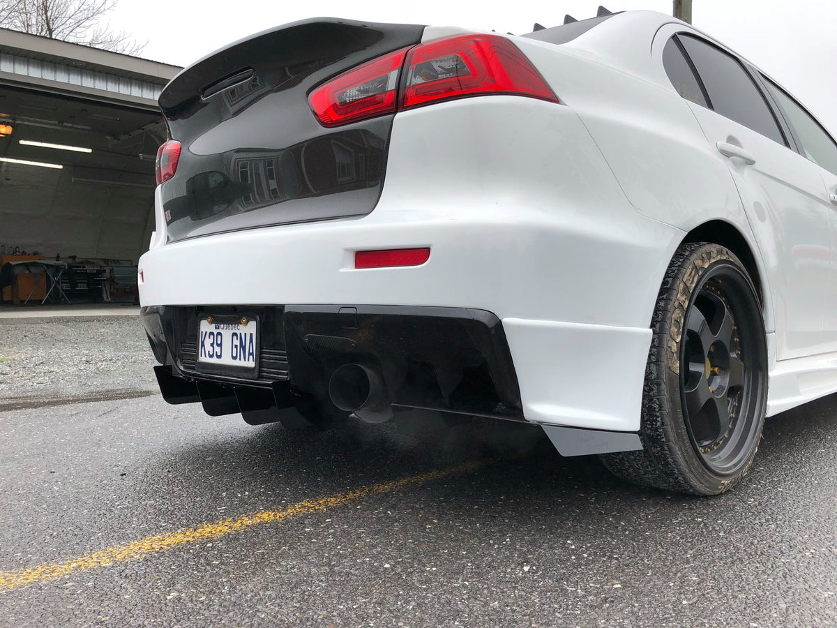 Evo 4 Rear Diffuser Aluminum Rear Diffuser 3 Pcs - Mitsubishi Lancer EVO 08-16