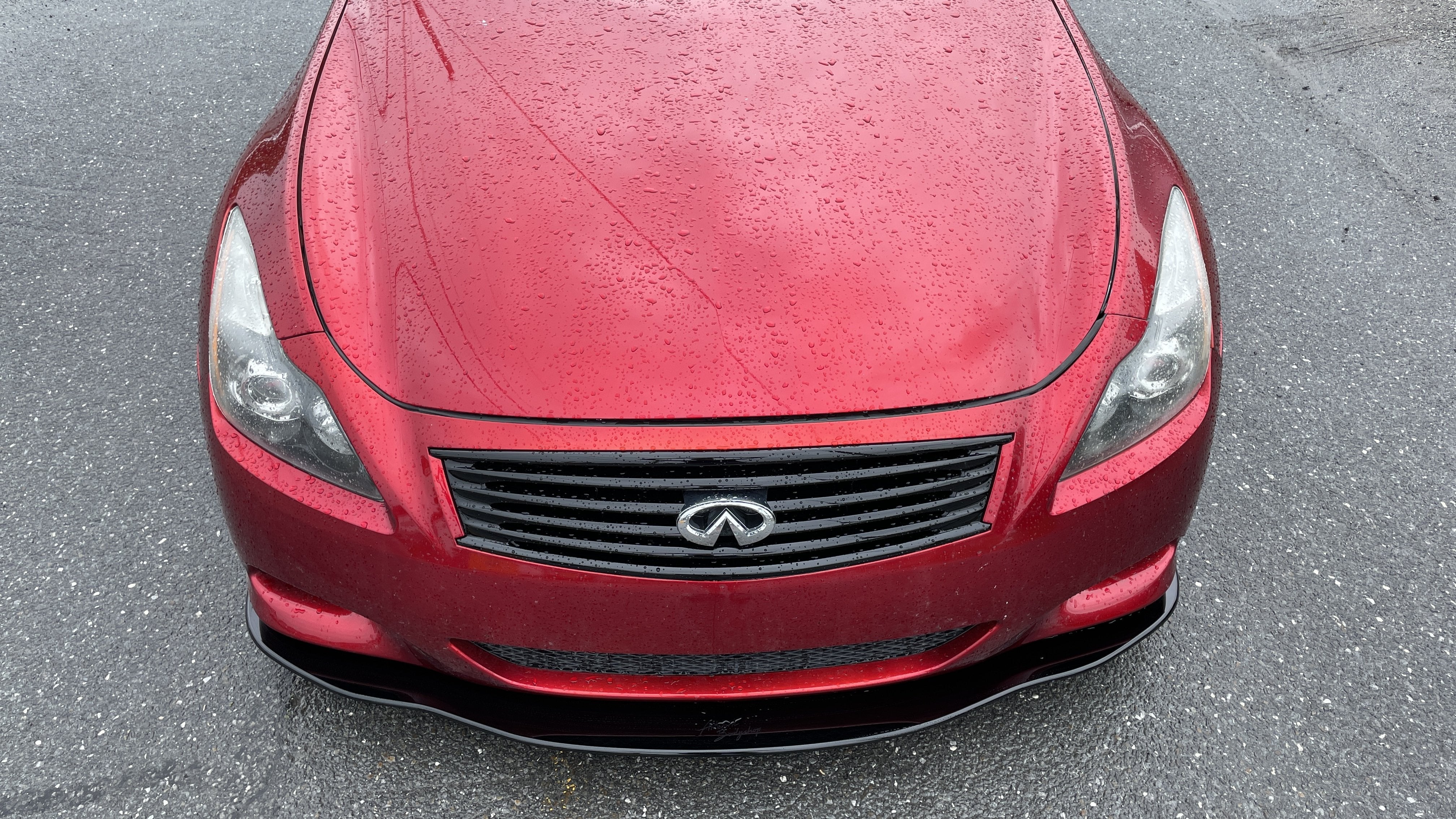 Carbon Fiber Look Front Bumper Lip & Strut Rods For Infiniti G37, G25, Q60, Q70